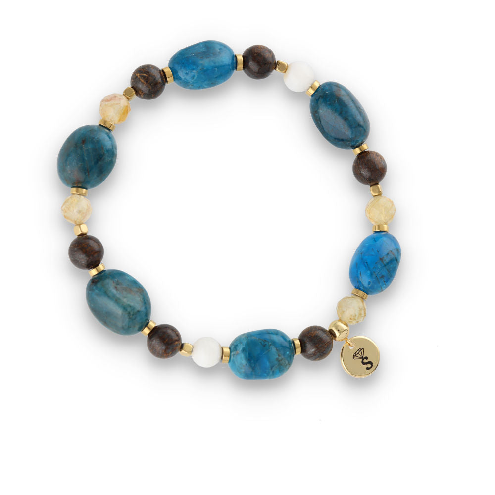 Silberarmband -30% Apatit, Citrin, Hämatit, Bronzit