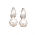 Silver Earrings pearl (brushed)
