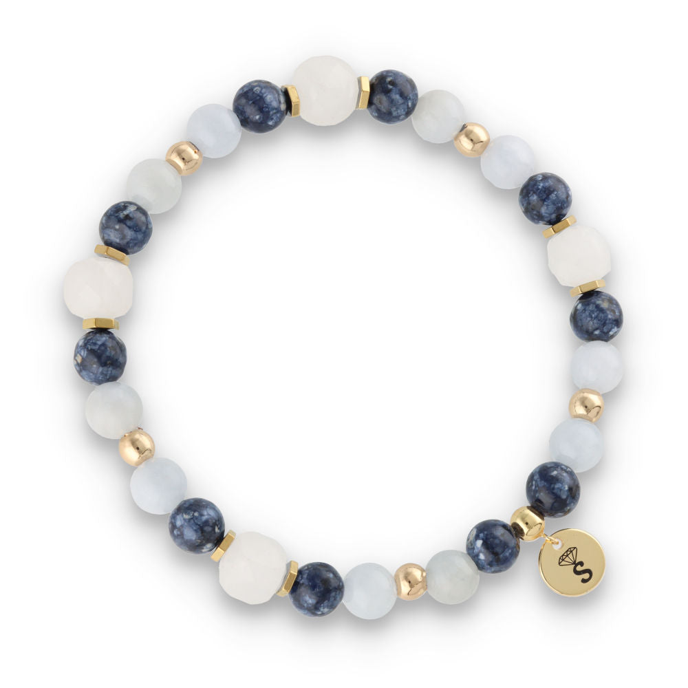 Silver Bracelet -30% jade, sodolite, hematite