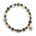 Silver Bracelet -30% turquoise, bronzite, hematite, agate