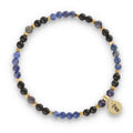 Silver Bracelet -30% obsidian, sodolite, hematite, cordierite