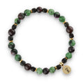 Silberarmband –30 % Obsidian, Granat, Hämatit, Epidot-Zoisit