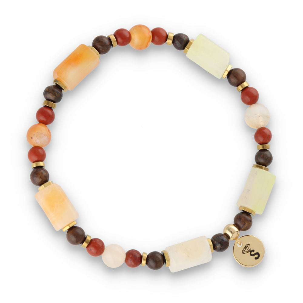 Silver Bracelet -30% jasper, bronzite, hematite, agate