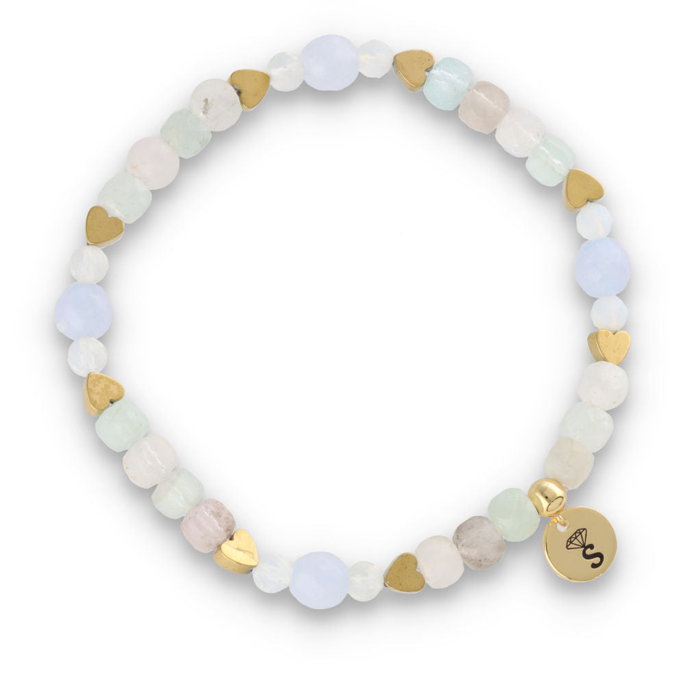 Silver Bracelet -30% margonite, opal, hematite, angelite