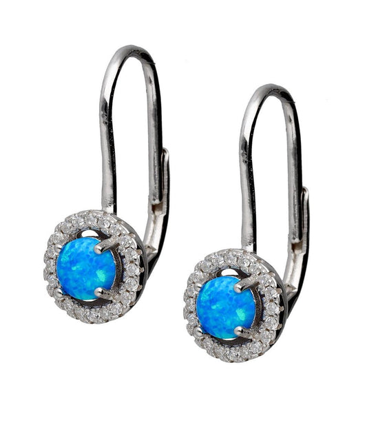 Silver Earrings Opal Op05 English