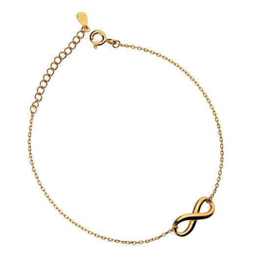 Silver Bracelet Gold Plated Infinity