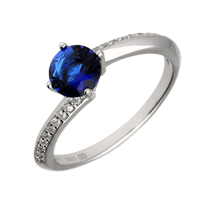 Silver Ring Us Size: #6 #6.5 #7 #7.5 #8 #8.5 Sapphire